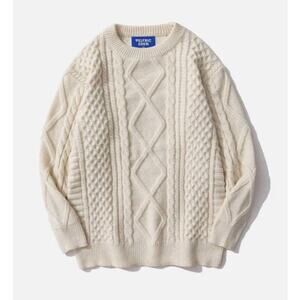 Alefric Eden ivory cable knit chunky sweater